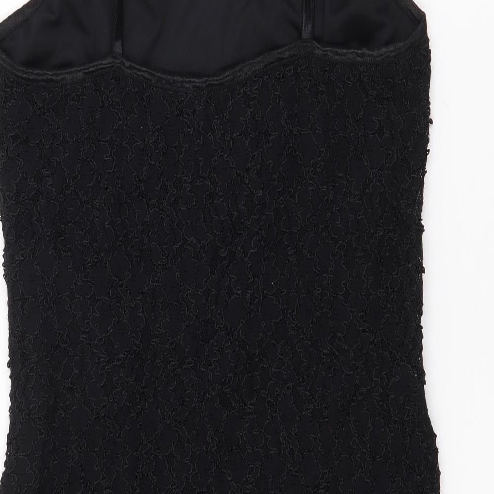 Lella Womens Black  Polyester Bodycon  Size 12  V-Neck