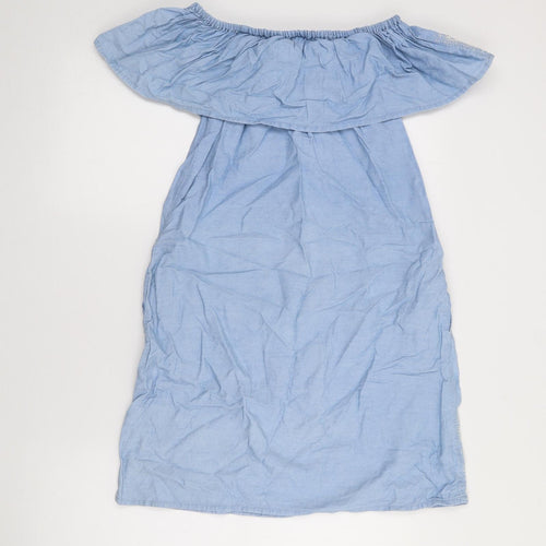Denim Co Womens Blue  Cotton Fit & Flare  Size 8  Off the Shoulder
