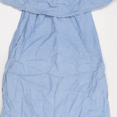 Denim Co Womens Blue  Cotton Fit & Flare  Size 8  Off the Shoulder