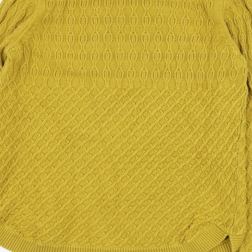 EWM Womens Yellow Round Neck  Cotton Pullover Jumper Size S