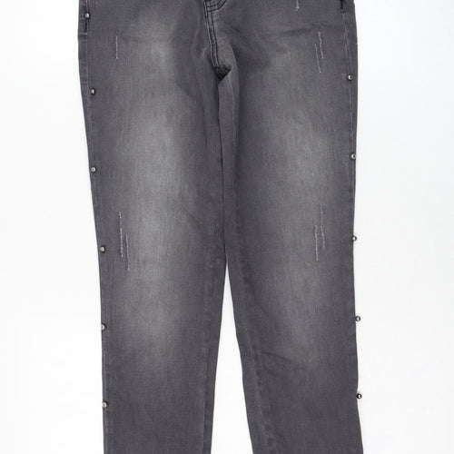 Cotton Brothers Womens Grey  Cotton Skinny Jeans Size 36 in L28 in Regular Zip