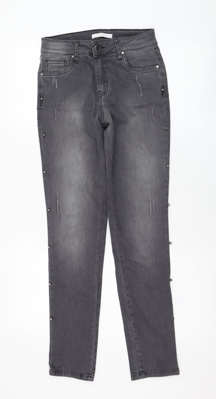 Cotton Brothers Womens Grey  Cotton Skinny Jeans Size 36 in L28 in Regular Zip