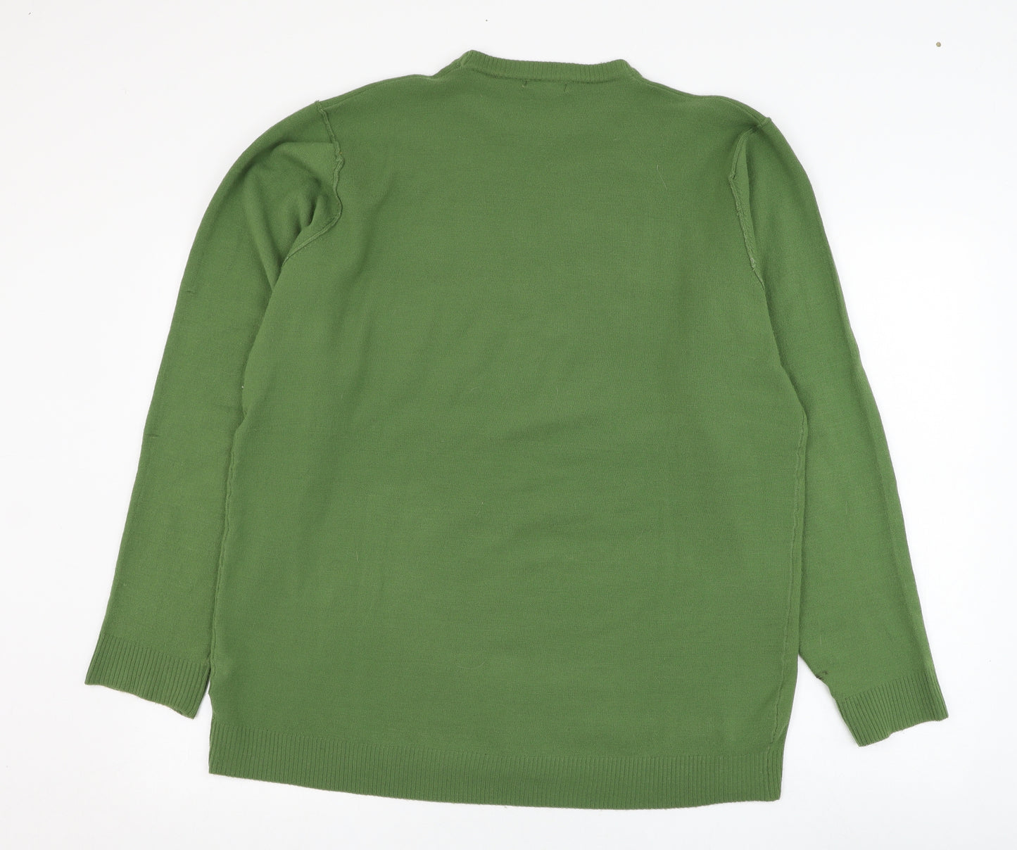 Dunnes Stores Mens Green Round Neck  Acrylic Pullover Jumper Size XL