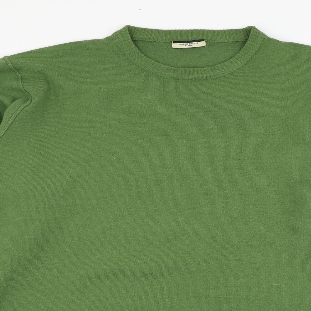Dunnes Stores Mens Green Round Neck  Acrylic Pullover Jumper Size XL
