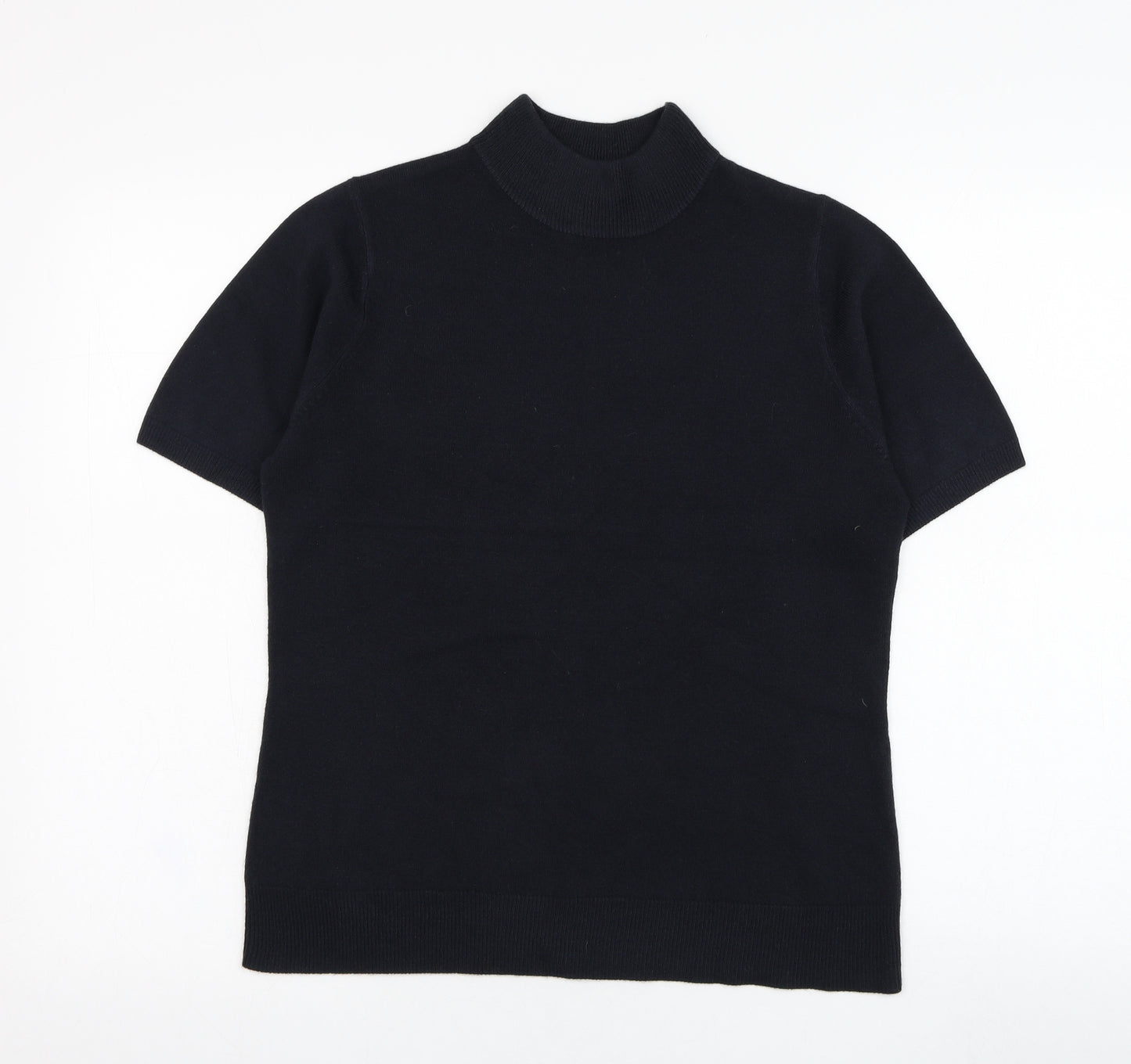 BHS Womens Black Mock Neck  Acrylic Pullover Jumper Size 12