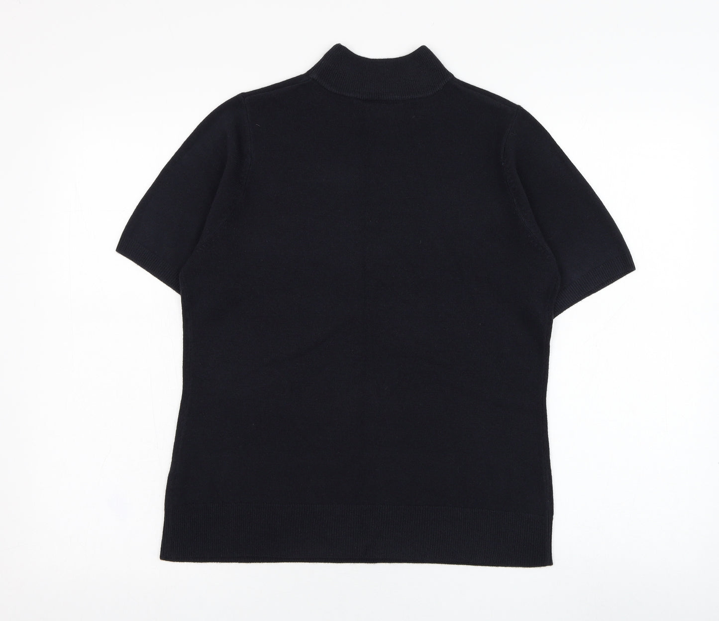 BHS Womens Black Mock Neck  Acrylic Pullover Jumper Size 12