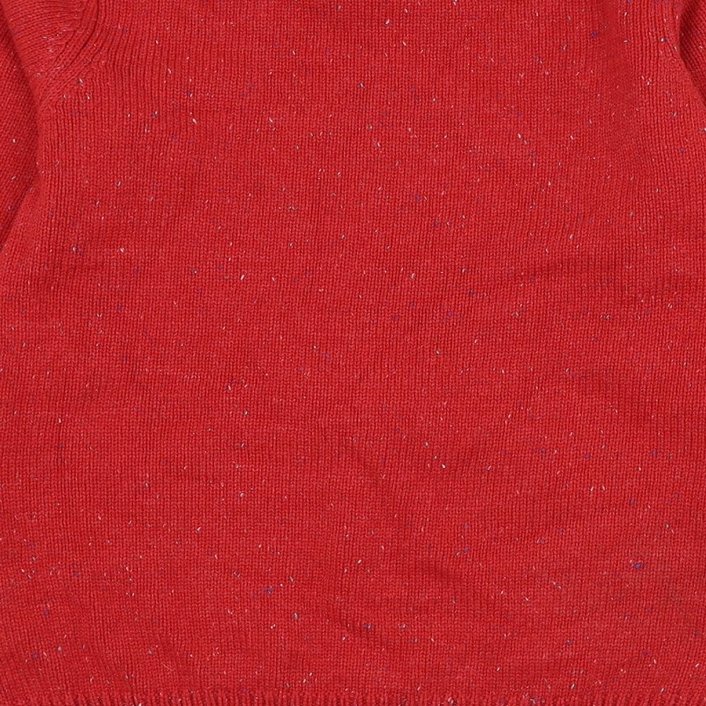 NEXT Boys Red Round Neck  Acrylic Pullover Jumper Size 11 Years  Pullover - Christmas, Reindeer