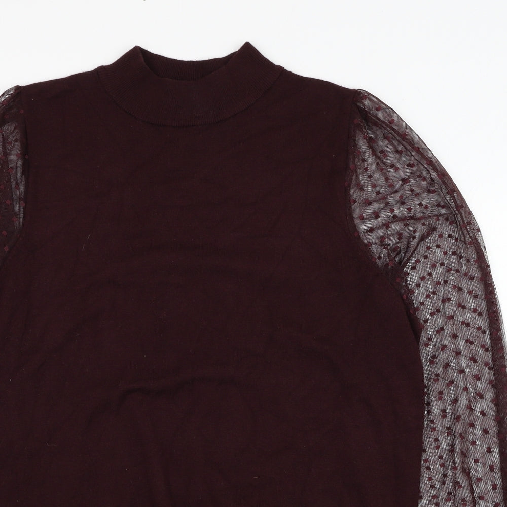 F&F Womens Purple Round Neck  Viscose Pullover Jumper Size 16