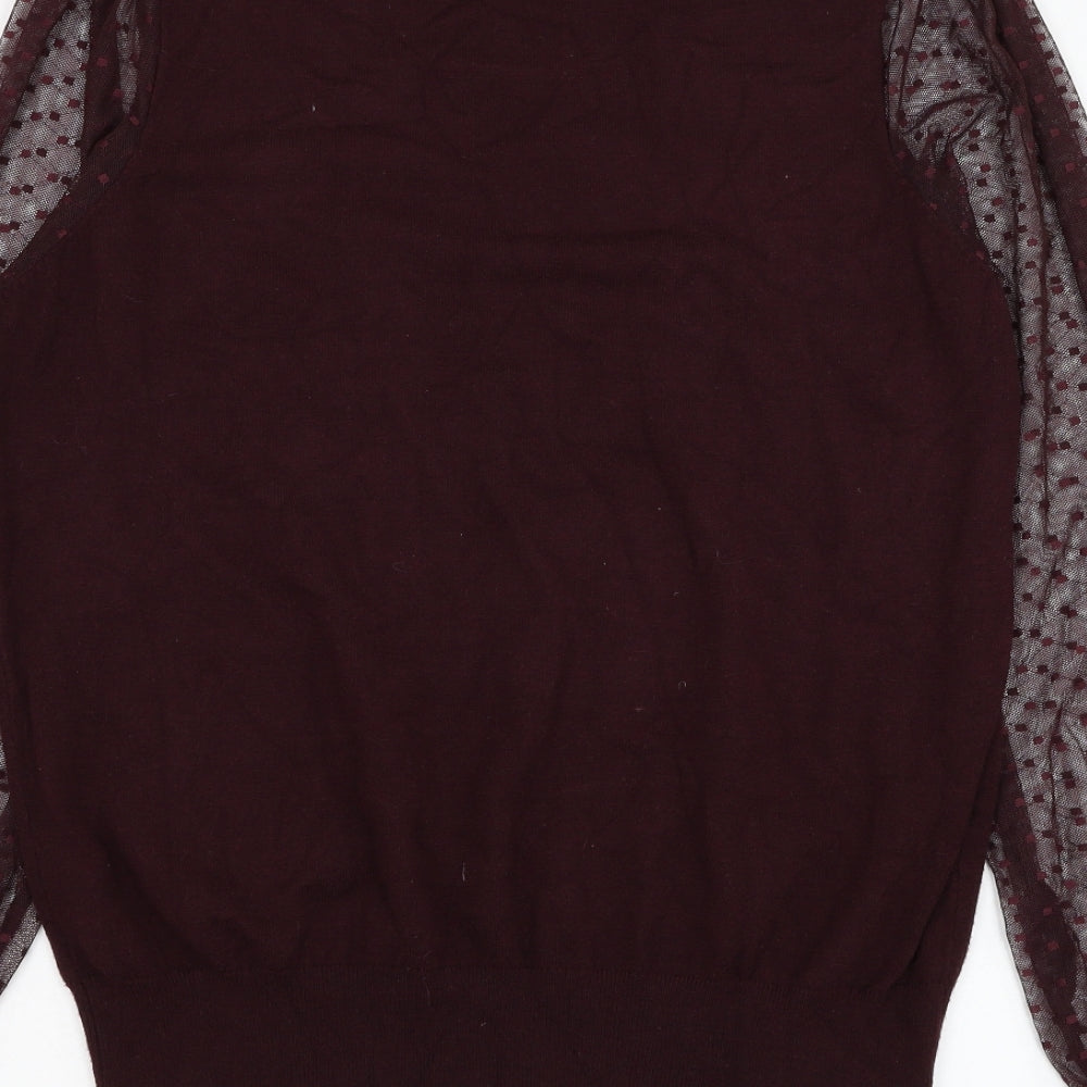 F&F Womens Purple Round Neck  Viscose Pullover Jumper Size 16