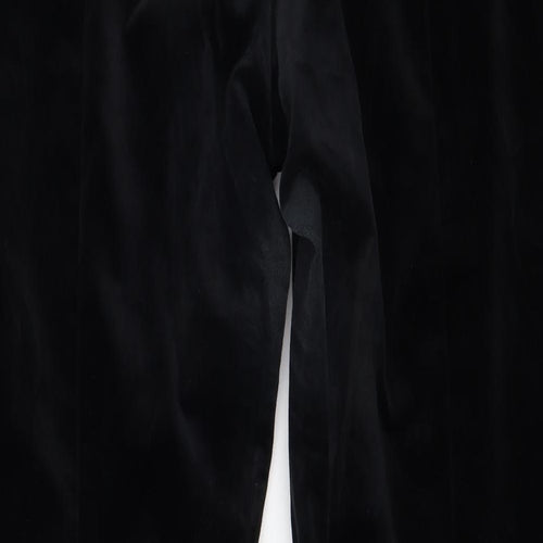 NEXT Womens Black  Cotton Trousers  Size 14 L29 in Regular Zip