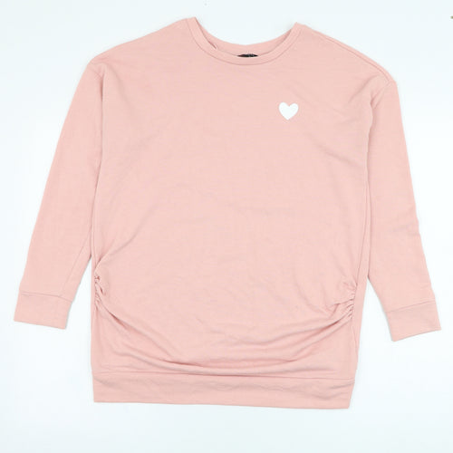 Peacocks Womens Pink  Polyester Pullover Sweatshirt Size 10  Pullover - Heart