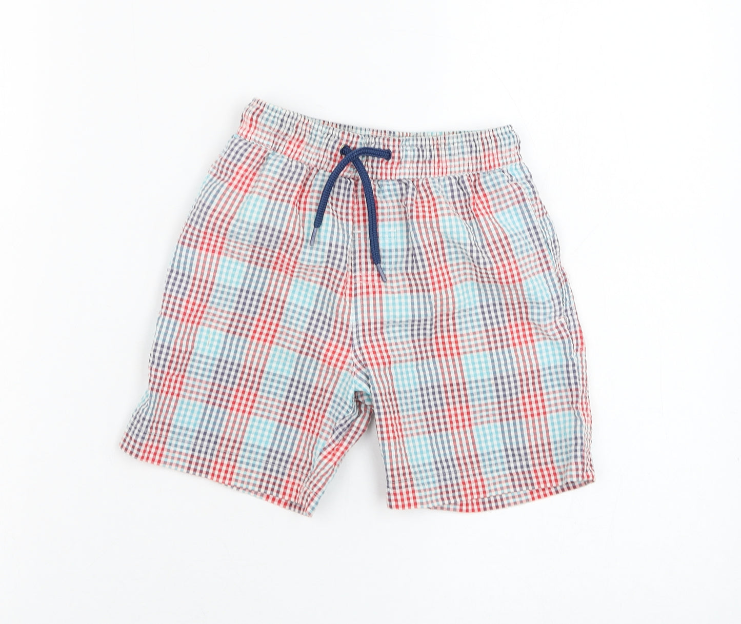 NEXT Boys Blue Check Polyester Sweat Shorts Size 4-5 Years  Regular  - Swimwear