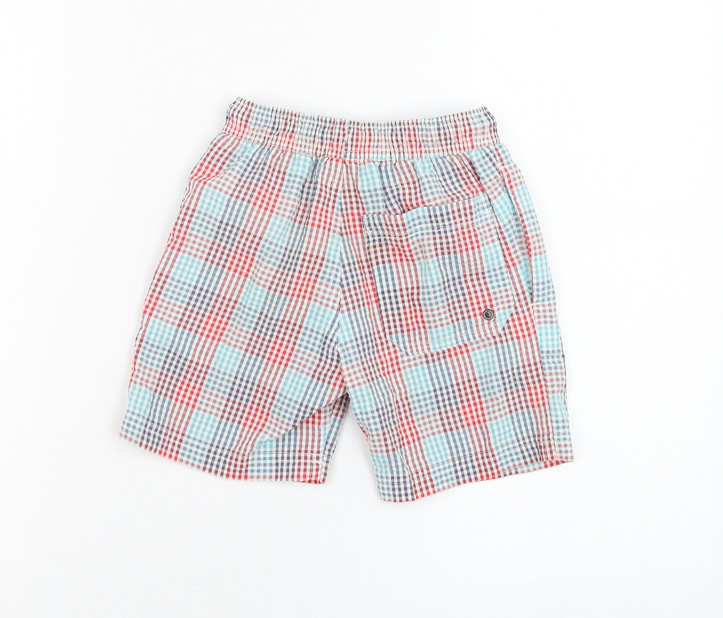 NEXT Boys Blue Check Polyester Sweat Shorts Size 4-5 Years  Regular  - Swimwear