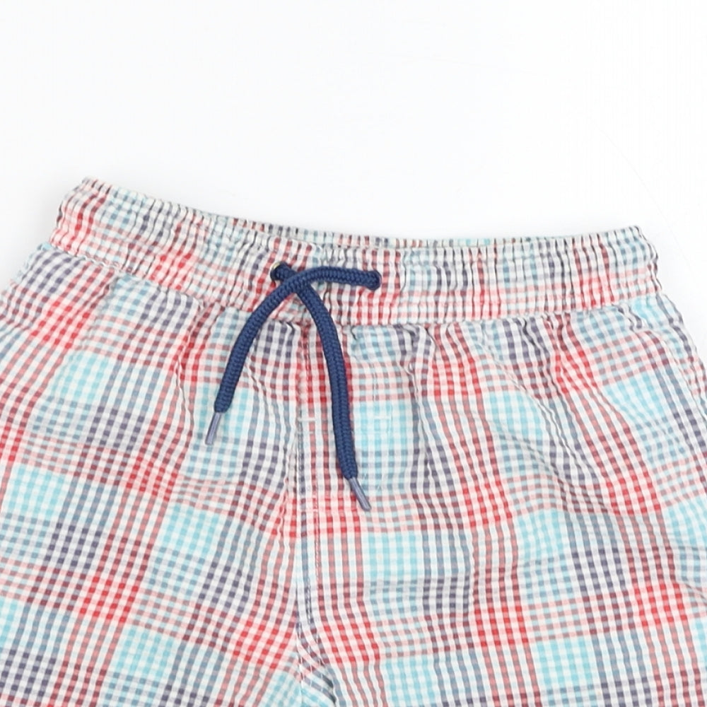 NEXT Boys Blue Check Polyester Sweat Shorts Size 4-5 Years  Regular  - Swimwear