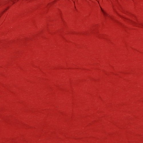F&F Girls Red  Cotton Basic T-Shirt Size 18-24 Months Round Neck Pullover