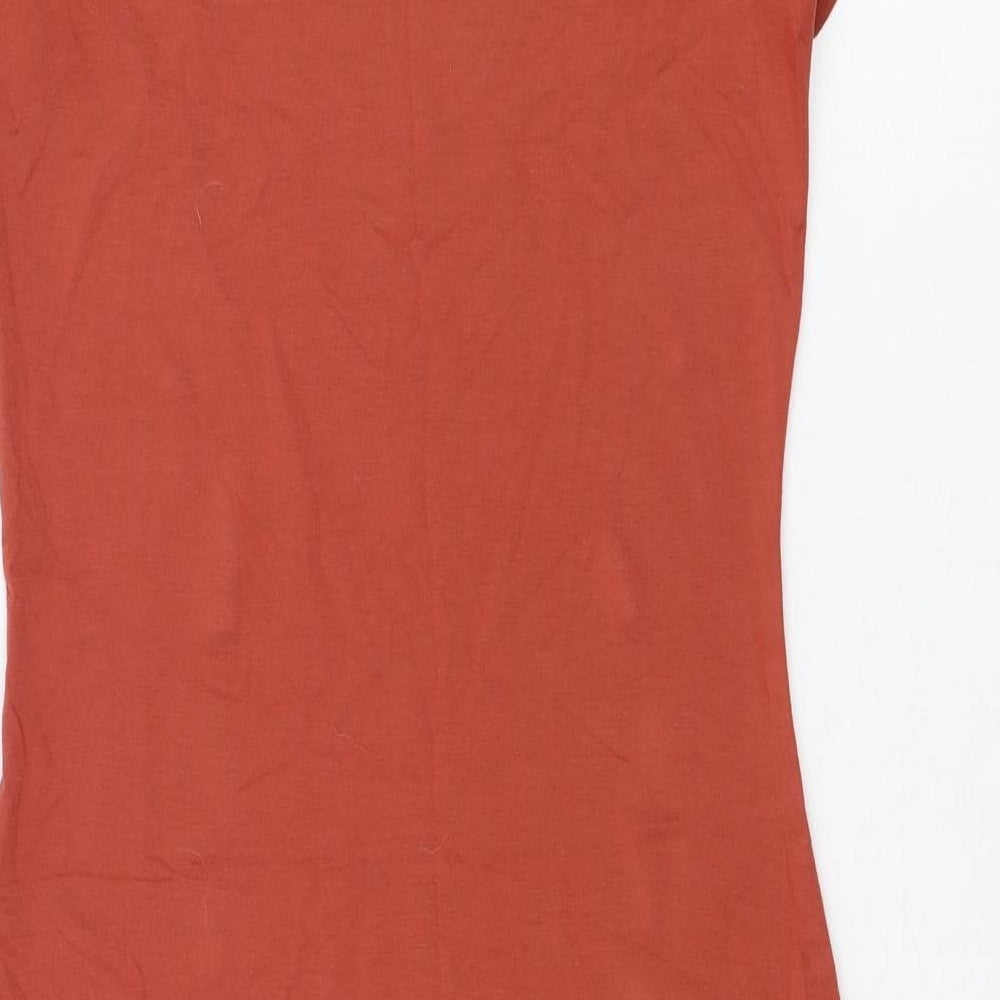 Signature Womens Red  Viscose T-Shirt Dress  Size 8  Round Neck Pullover