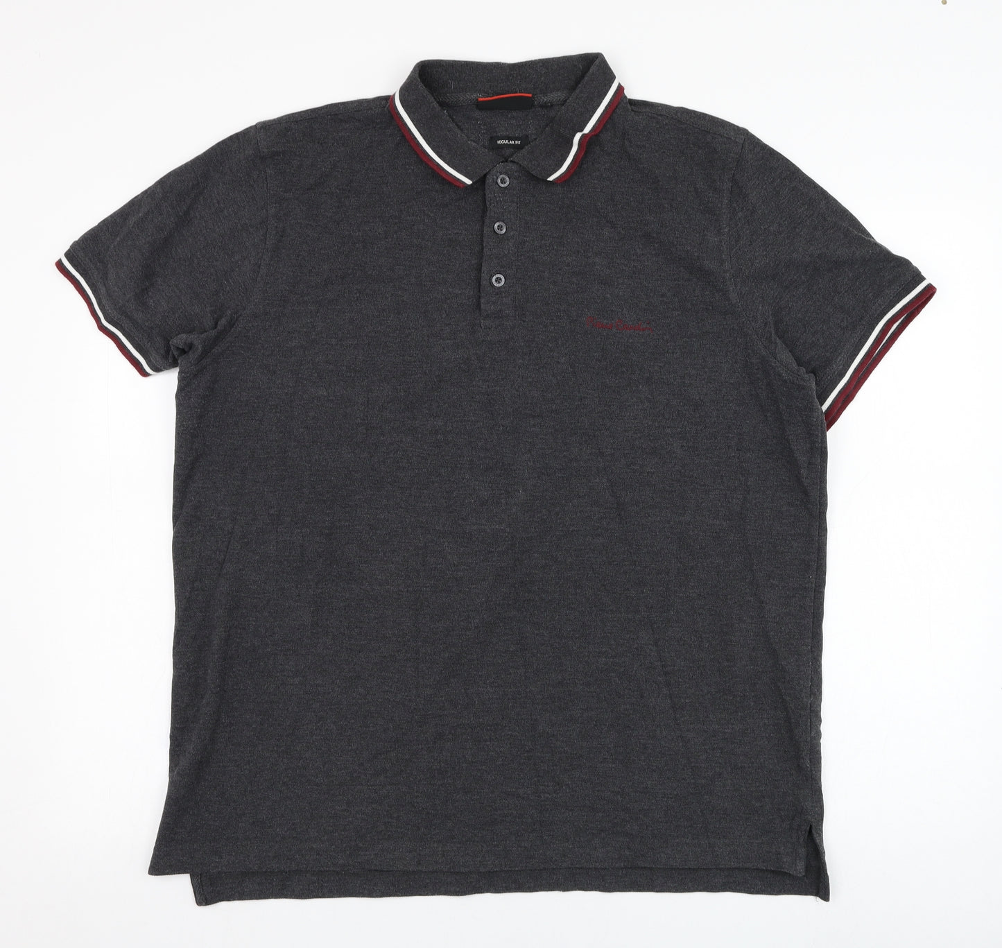 Pierre Cardin Mens Grey  Cotton  Polo Size XL Collared Pullover