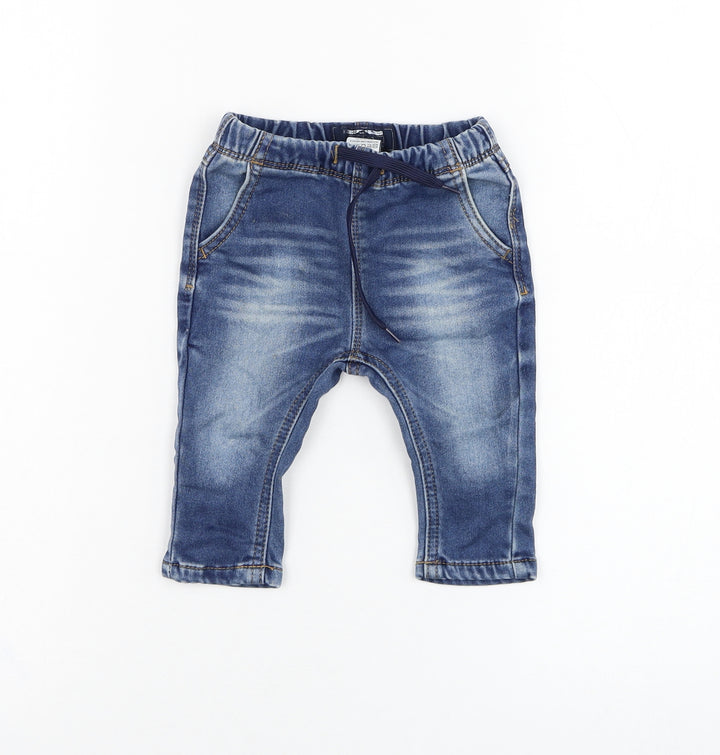 NEXT Boys Blue  Cotton Snow Pants Jeans Size 3-6 Months  Pullover