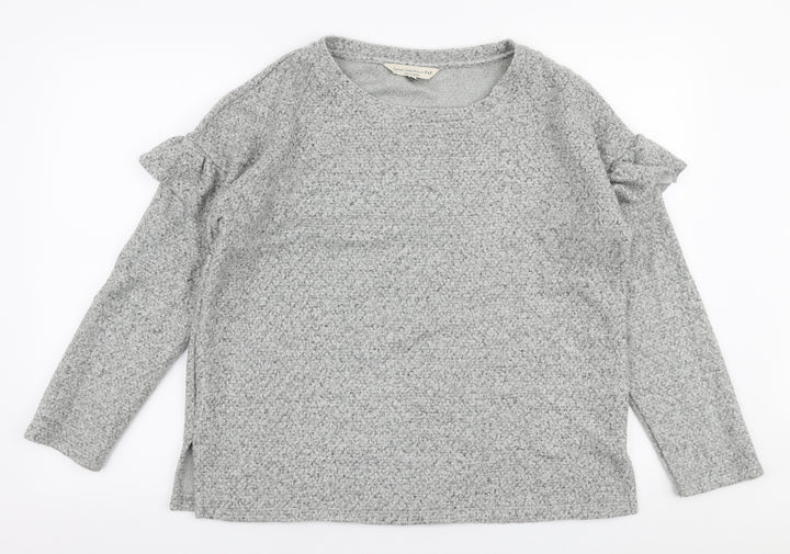 F&F Womens Grey Round Neck  Acrylic Pullover Jumper Size 12