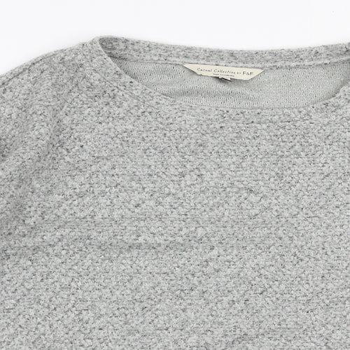 F&F Womens Grey Round Neck  Acrylic Pullover Jumper Size 12