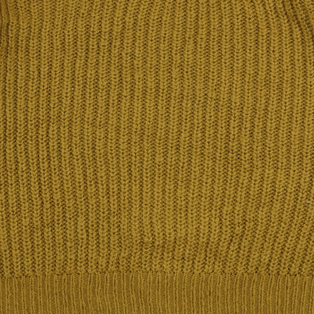 TU Womens Yellow Boat Neck  Acrylic Pullover Jumper Size 12