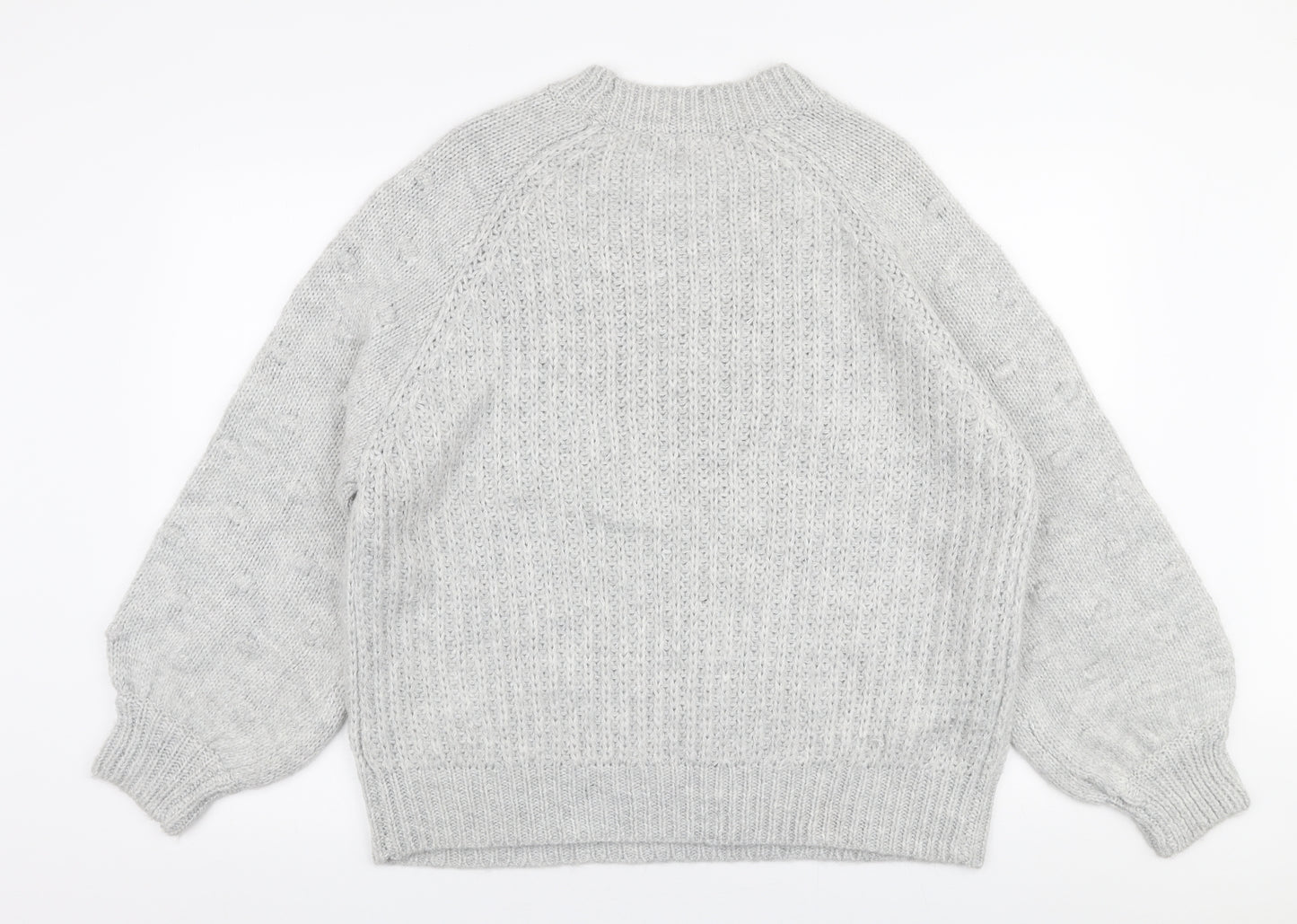 TU Womens Grey Round Neck  Acrylic Pullover Jumper Size 18