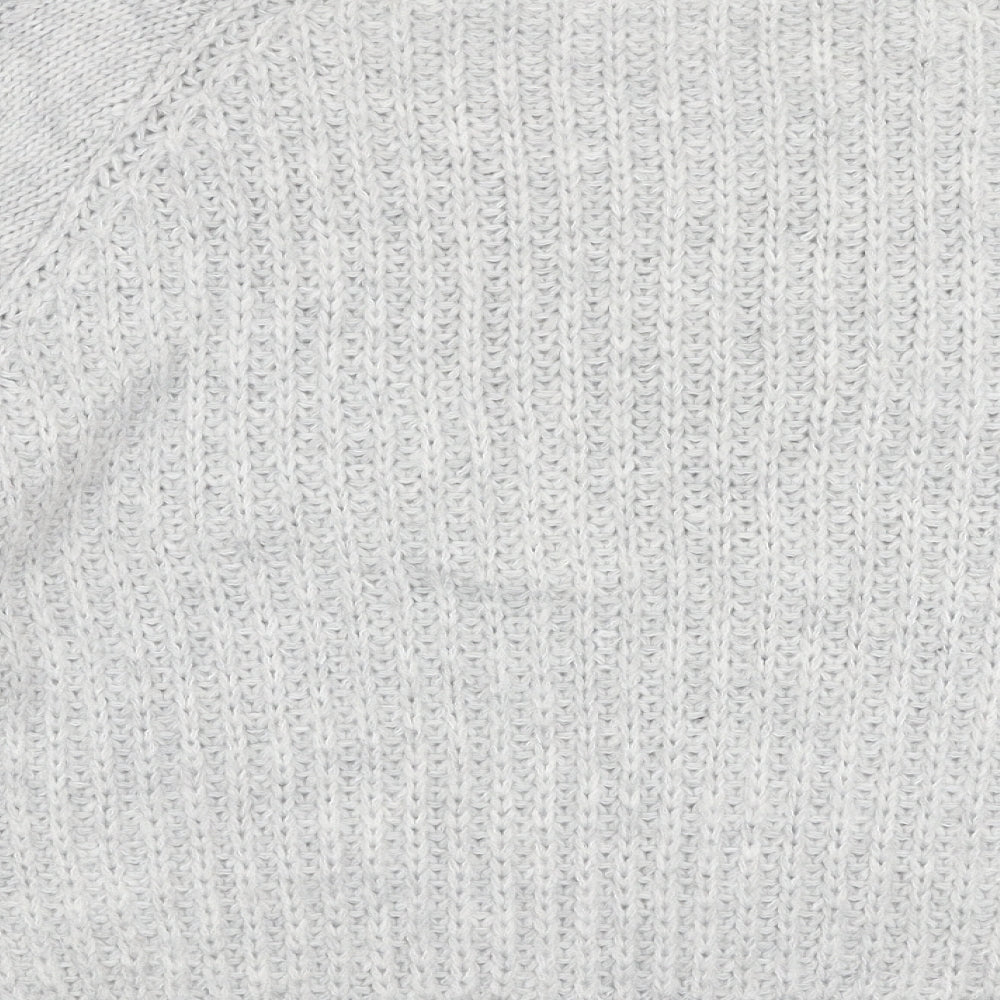 TU Womens Grey Round Neck  Acrylic Pullover Jumper Size 18