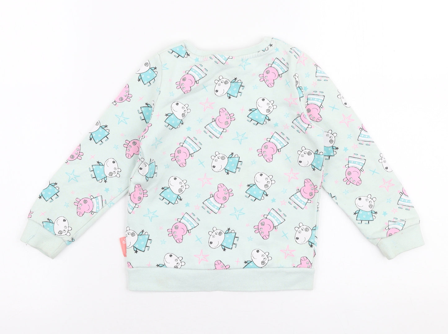 Mini Club Girls Green  Cotton Pullover Sweatshirt Size 3-4 Years  Pullover - Peppa pig