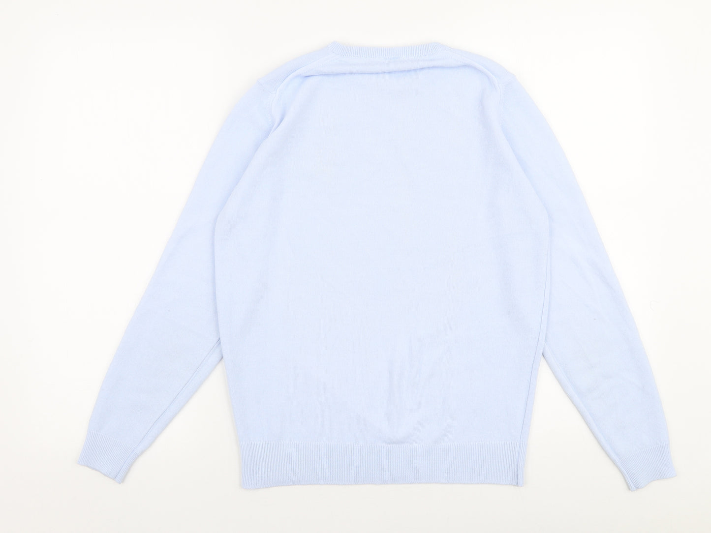 Preworn Womens Blue Round Neck  Polyester Pullover Jumper Size S