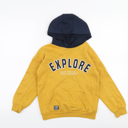 Primark Boys Yellow  Cotton Pullover Hoodie Size 7-8 Years  Pullover - Explore
