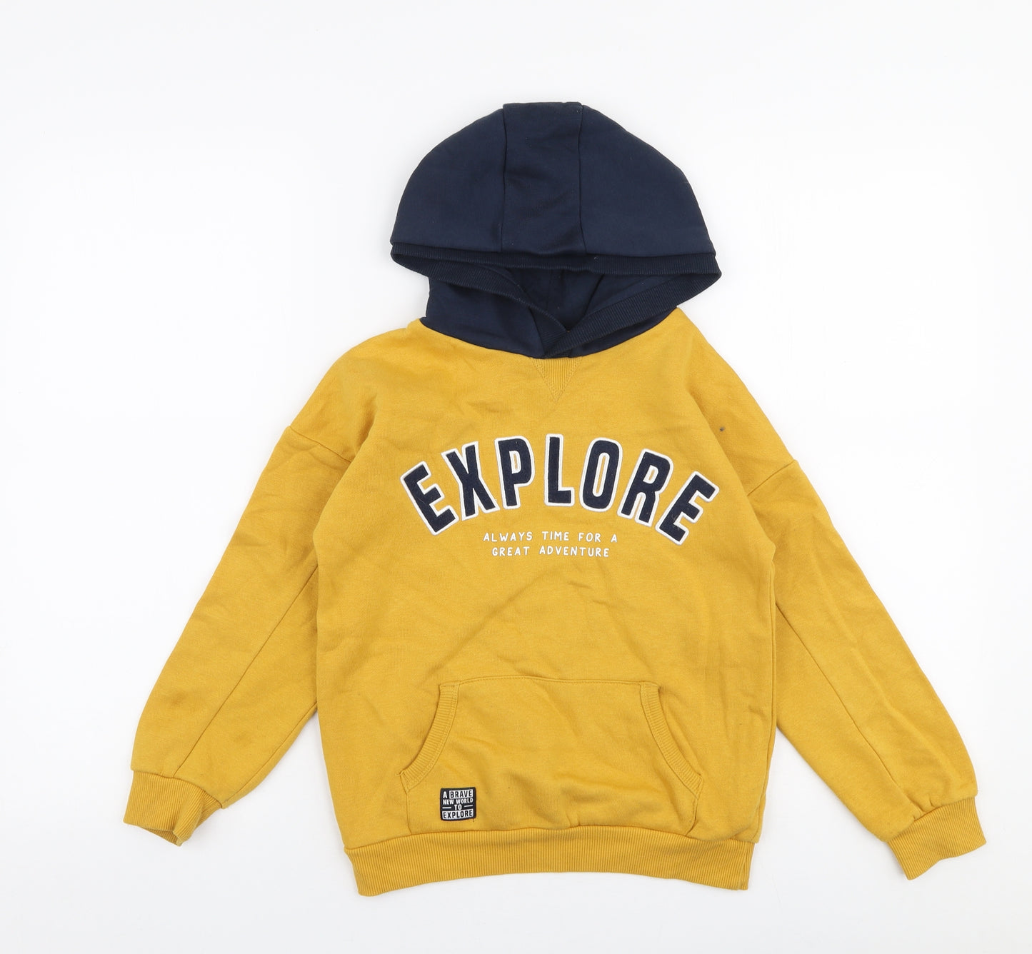 Primark Boys Yellow  Cotton Pullover Hoodie Size 7-8 Years  Pullover - Explore