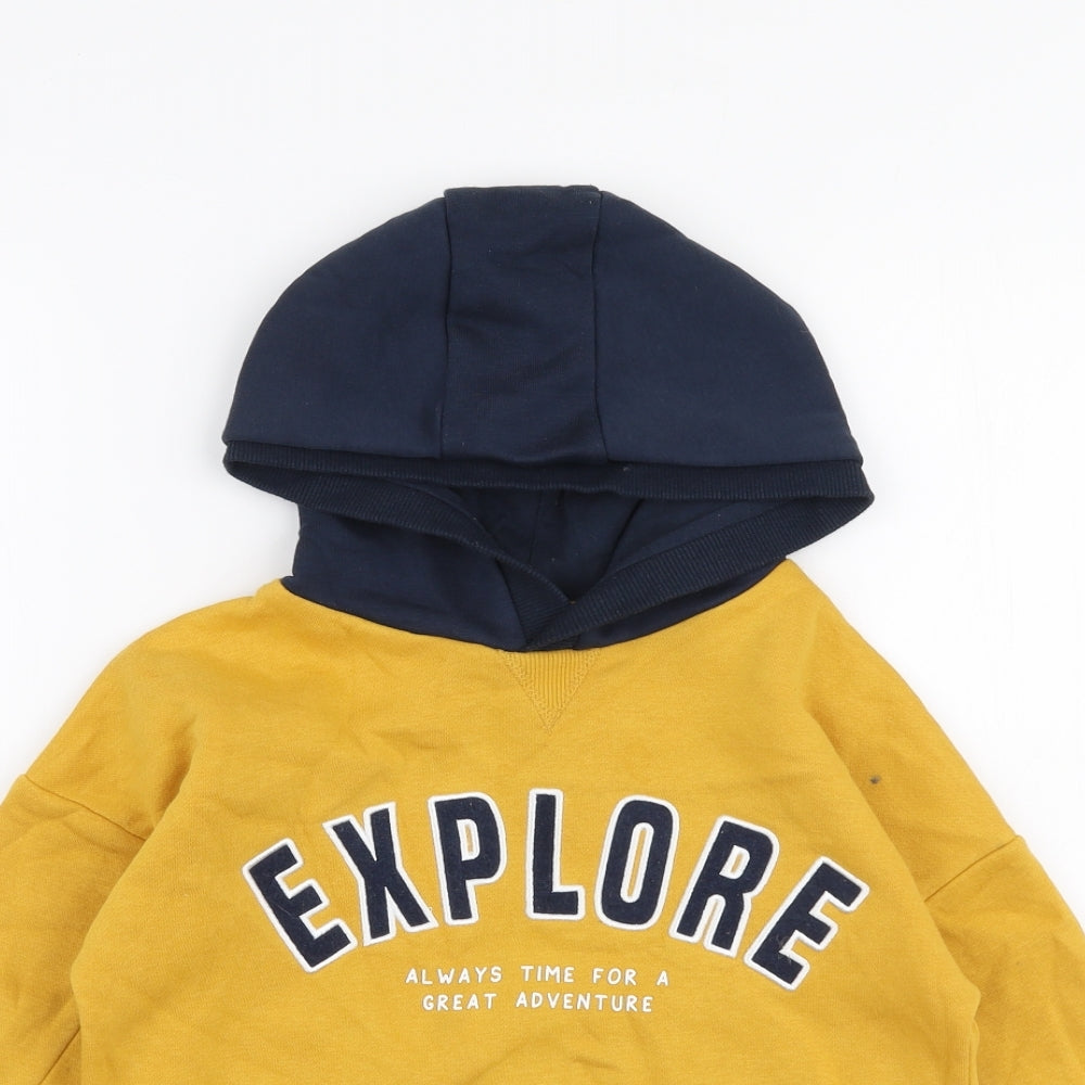 Primark Boys Yellow  Cotton Pullover Hoodie Size 7-8 Years  Pullover - Explore