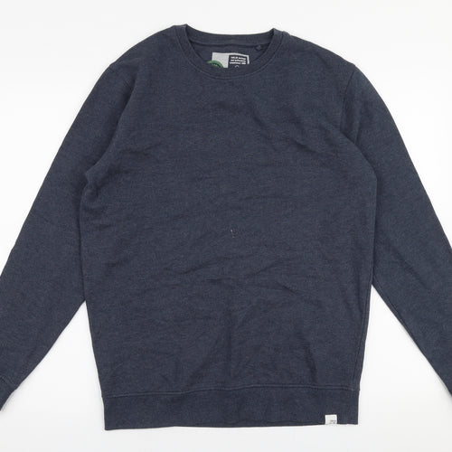 !Solid Mens Grey  Polyester Pullover Sweatshirt Size M