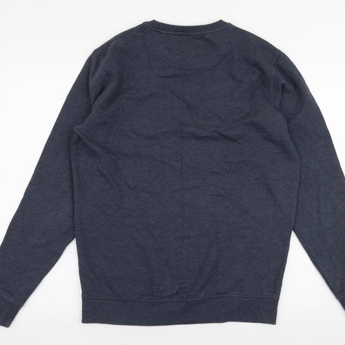 !Solid Mens Grey  Polyester Pullover Sweatshirt Size M