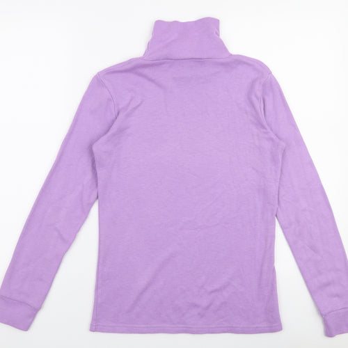 Afibel Womens Purple  Polyester Jersey T-Shirt Size 12 High Neck
