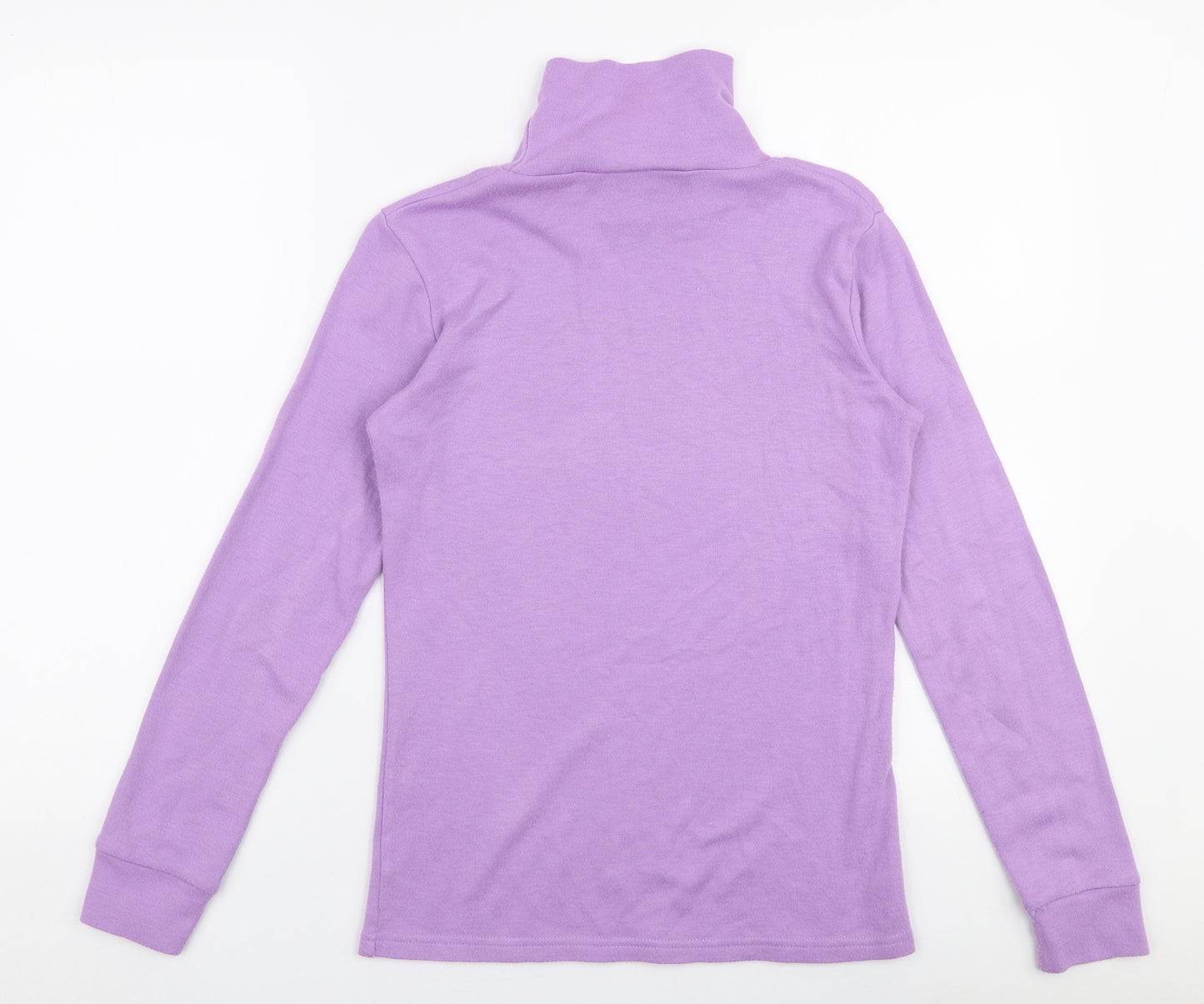 Afibel Womens Purple  Polyester Jersey T-Shirt Size 12 High Neck