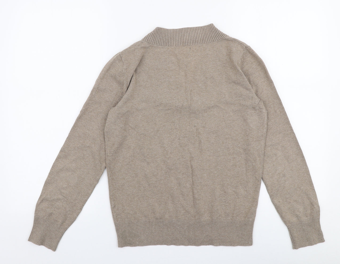 Gap Womens Beige V-Neck  Polyester Pullover Jumper Size S