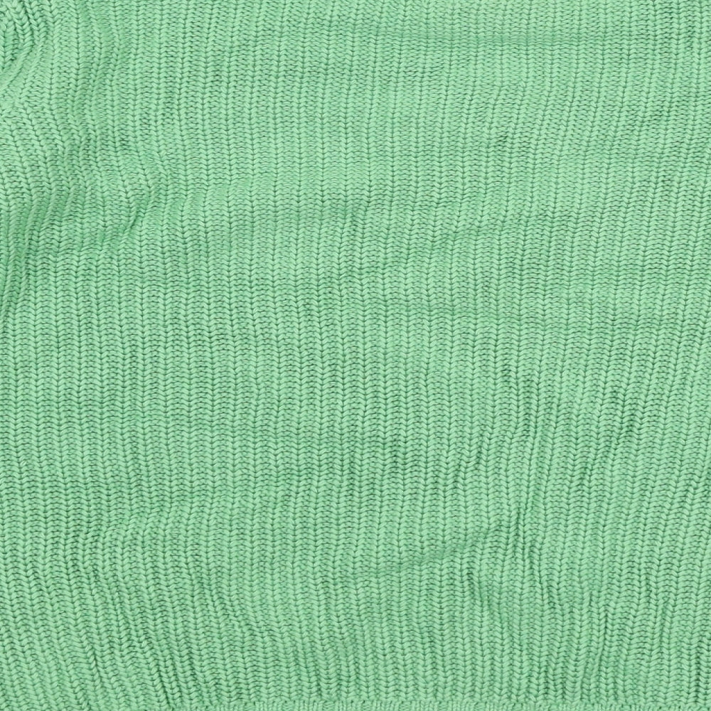 Marks and Spencer Womens Green Round Neck  100% Cotton Pullover Jumper Size S
