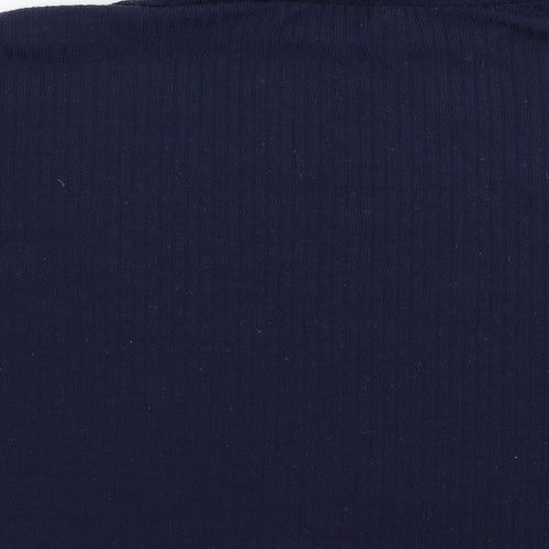 SheIn Womens Blue Roll Neck  Elastane Pullover Jumper Size L