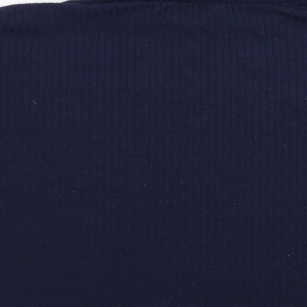 SheIn Womens Blue Roll Neck  Elastane Pullover Jumper Size L