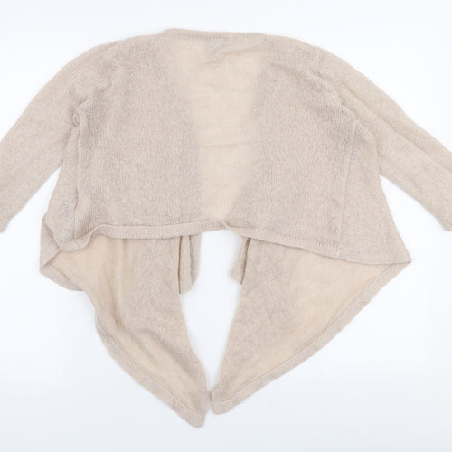 H&M Womens Beige V-Neck  Acrylic Cardigan Jumper Size S