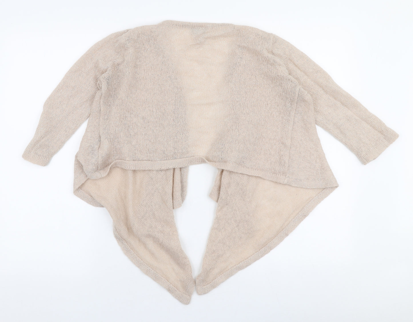 H&M Womens Beige V-Neck  Acrylic Cardigan Jumper Size S