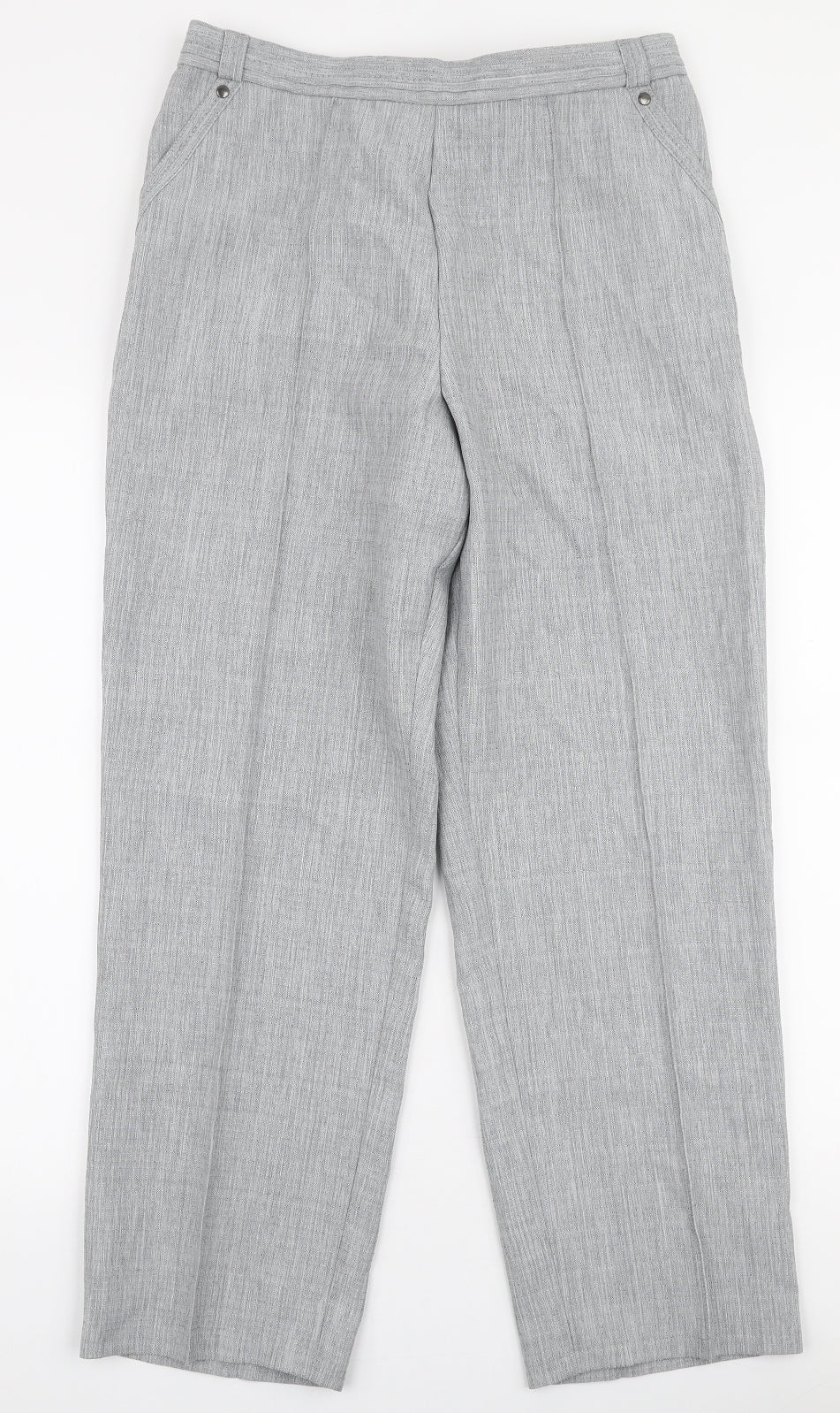 Marks and Spencer Womens Grey  Polyester Trousers  Size 12 L27 in Regular