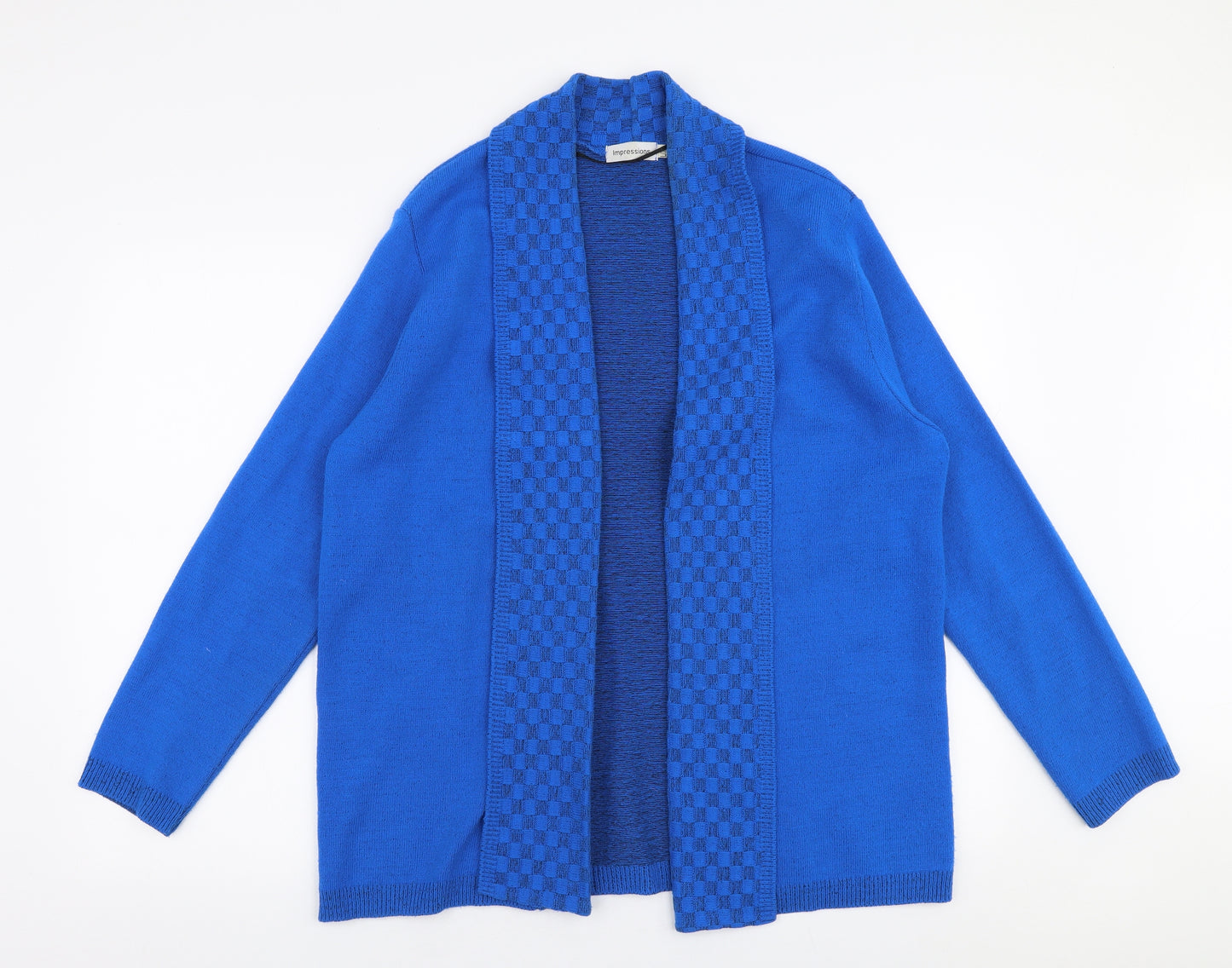Impressions Womens Blue V-Neck  Acrylic Cardigan Jumper Size L