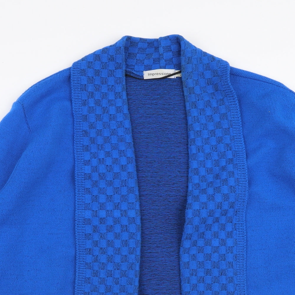 Impressions Womens Blue V-Neck  Acrylic Cardigan Jumper Size L