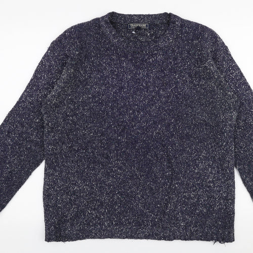 Trademark Mens Blue Round Neck  Acrylic Pullover Jumper Size S