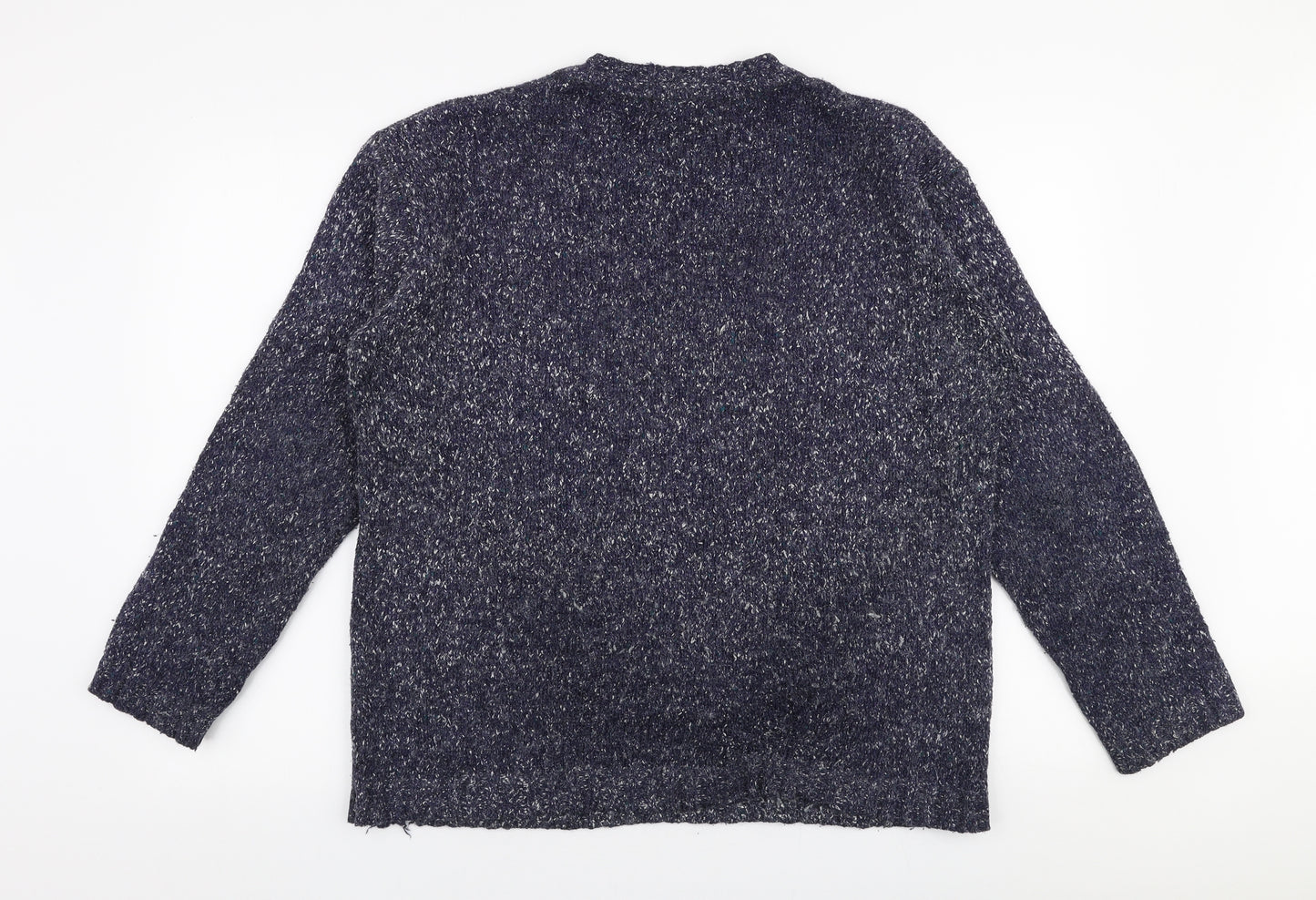 Trademark Mens Blue Round Neck  Acrylic Pullover Jumper Size S
