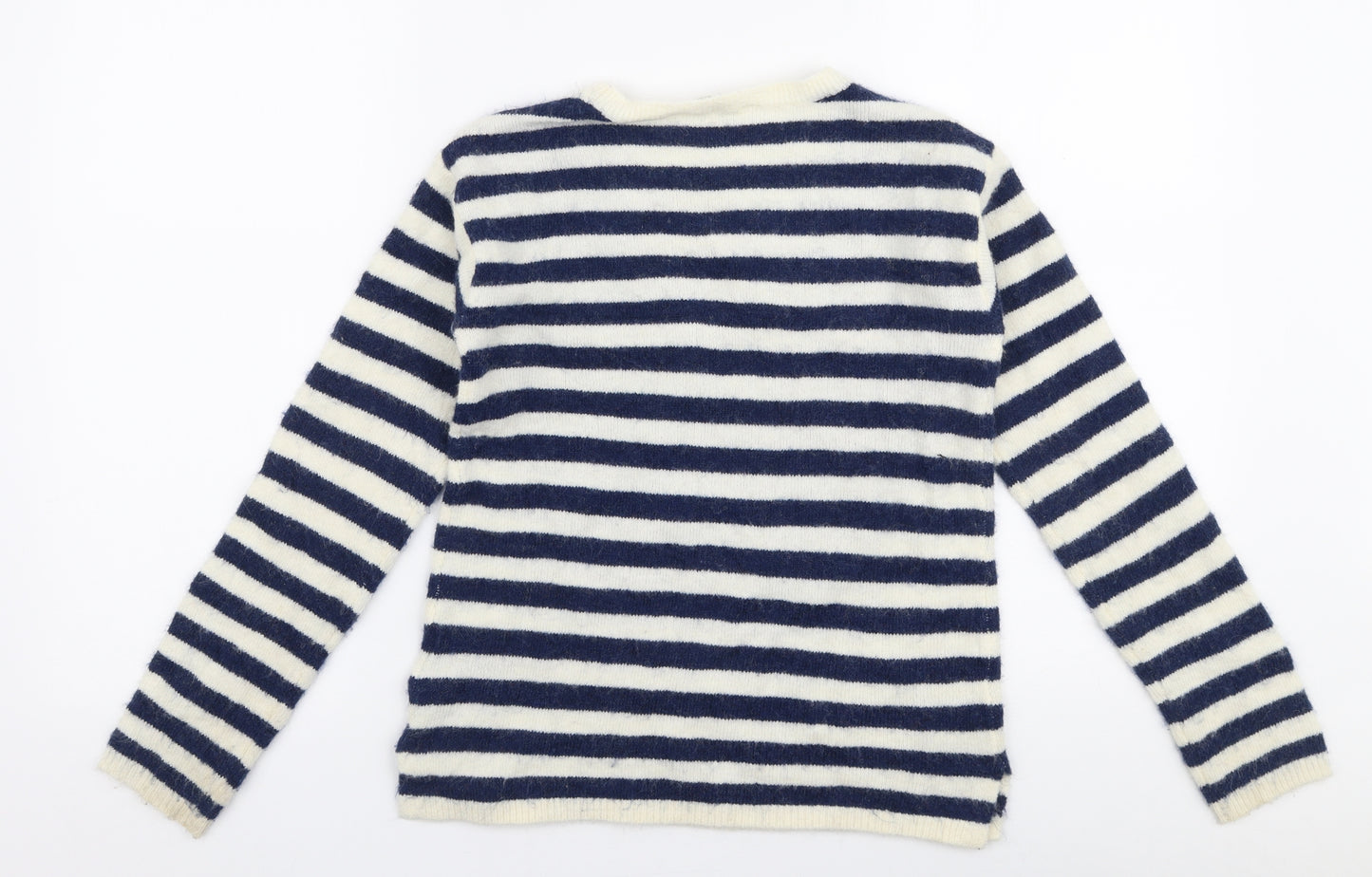 H&M Girls Multicoloured Round Neck Striped Acrylic Pullover Jumper Size 11-12 Years  Pullover - Love