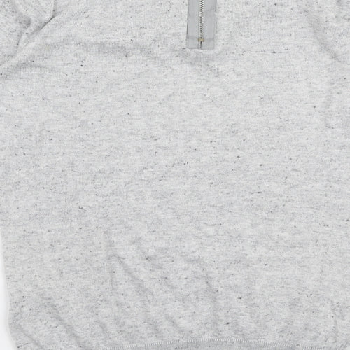 Warehouse Womens Grey Round Neck  Cotton Pullover Jumper Size 6