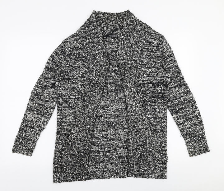 Atmosphere Womens Silver V-Neck Polyester Cardigan Jumper Size 10